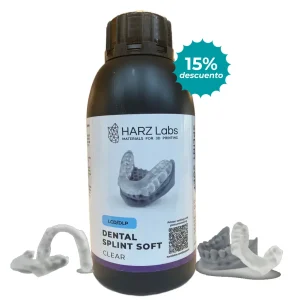 Resina 3D HARZLabs Splint Soft Clear x 500gr.- Precisión y Versatilidad Médica